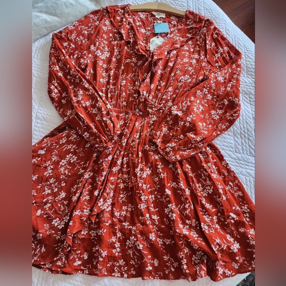Entro Red Floral Mini Dress - Picture 11 of 13